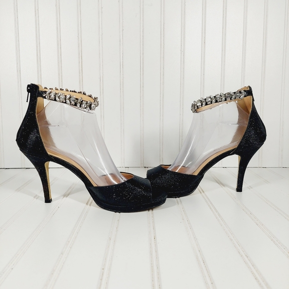 Badgley Mischka American Glamour Ankle Rhinestone Open Toe Sandal A 728 - Picture 7 of 15